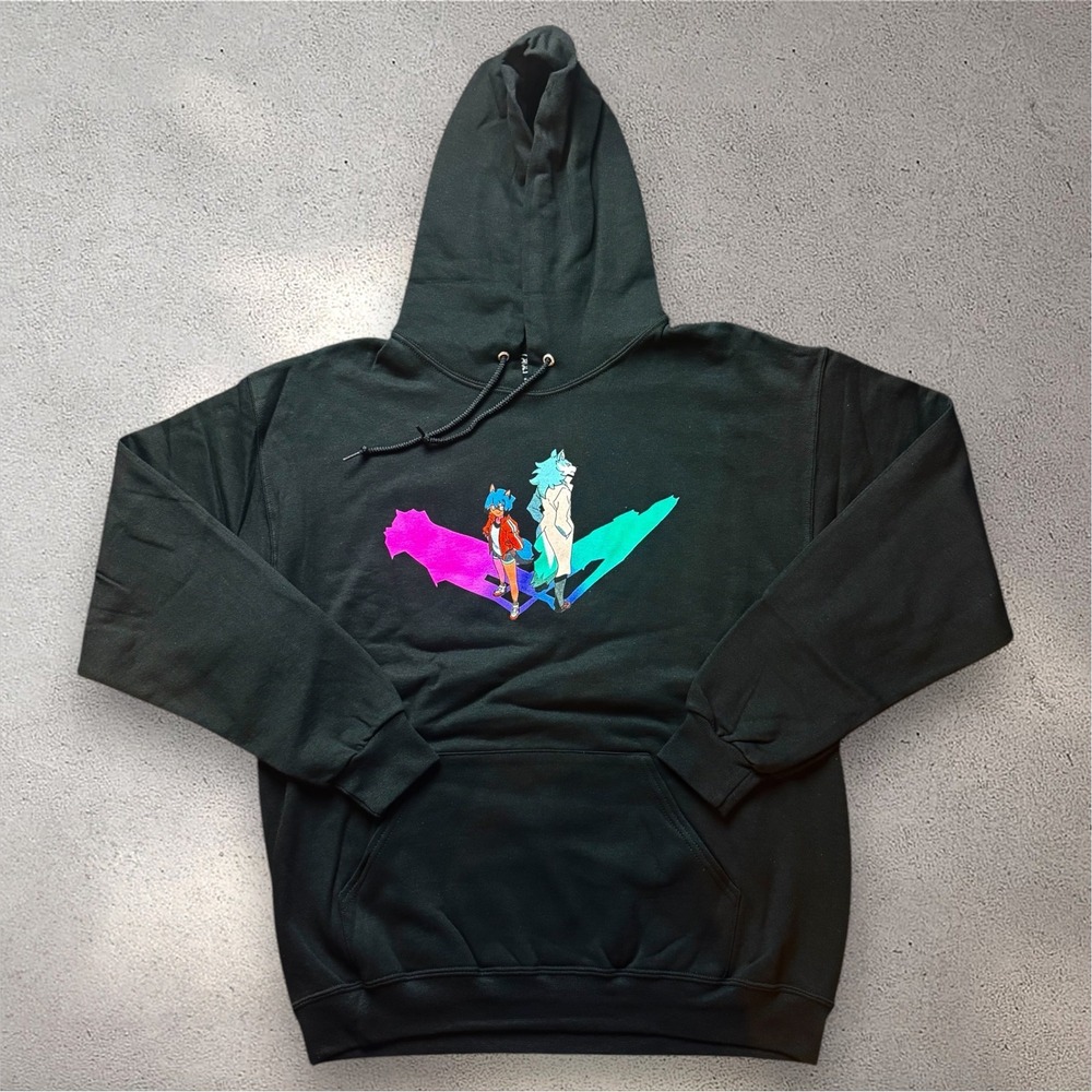 BNA Brand New Animal Anima City Hoodie Black Graphic Pullover Large NEW